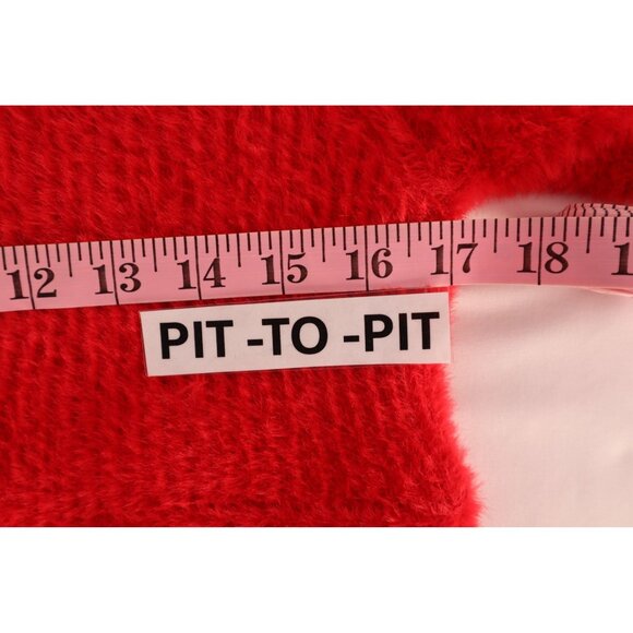 No Boundaries‎ Red Faux Fur Twist Front Sweater Size  XL (16-18) - Picture 8 of 13